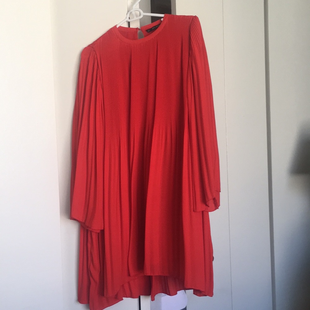Zara red flowing dress szL